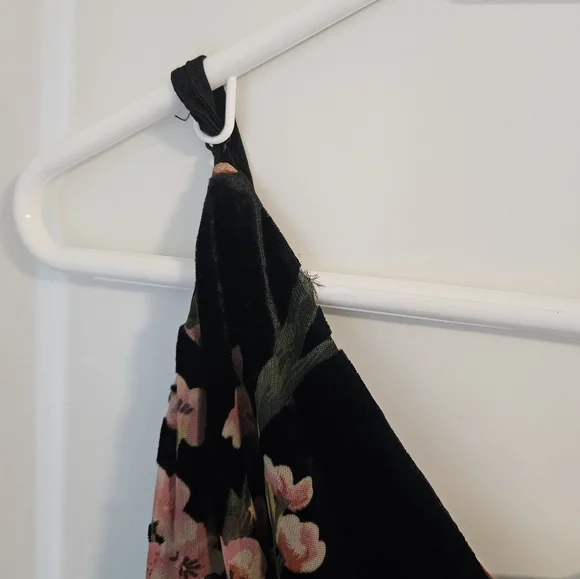 NWT Dex XS Velvet Burnout Dress, wrap style, midi length, with floral design - Picture 10 of 14